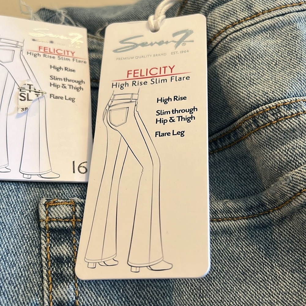 Seven and seven felicity Slim flare, high-rise jeans, blue color, new - Picture 11 of 11